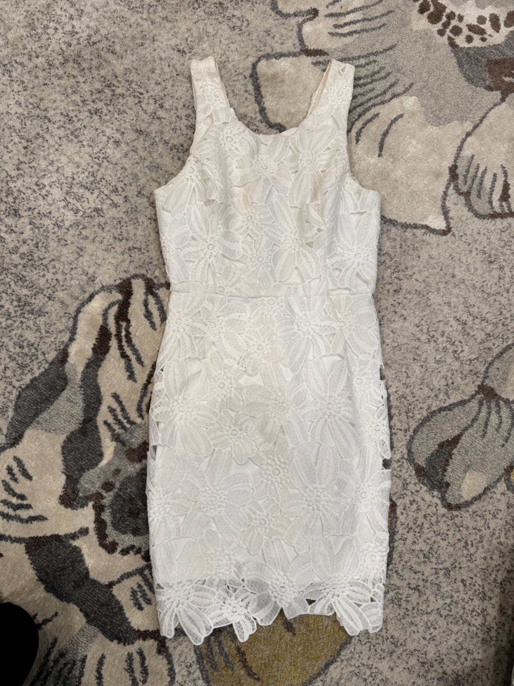 Lush White Strapless Lace Sheath Dress